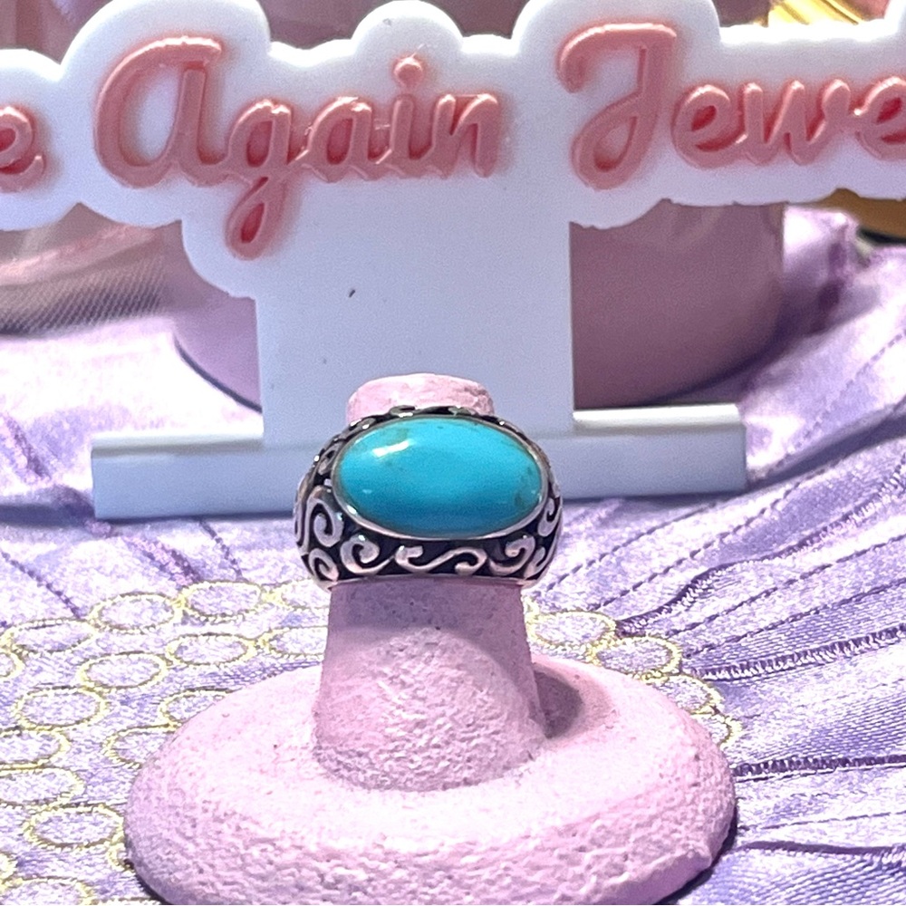 SOLD Vintage sterling silver sleeping beauty Turquoise Ring size 6